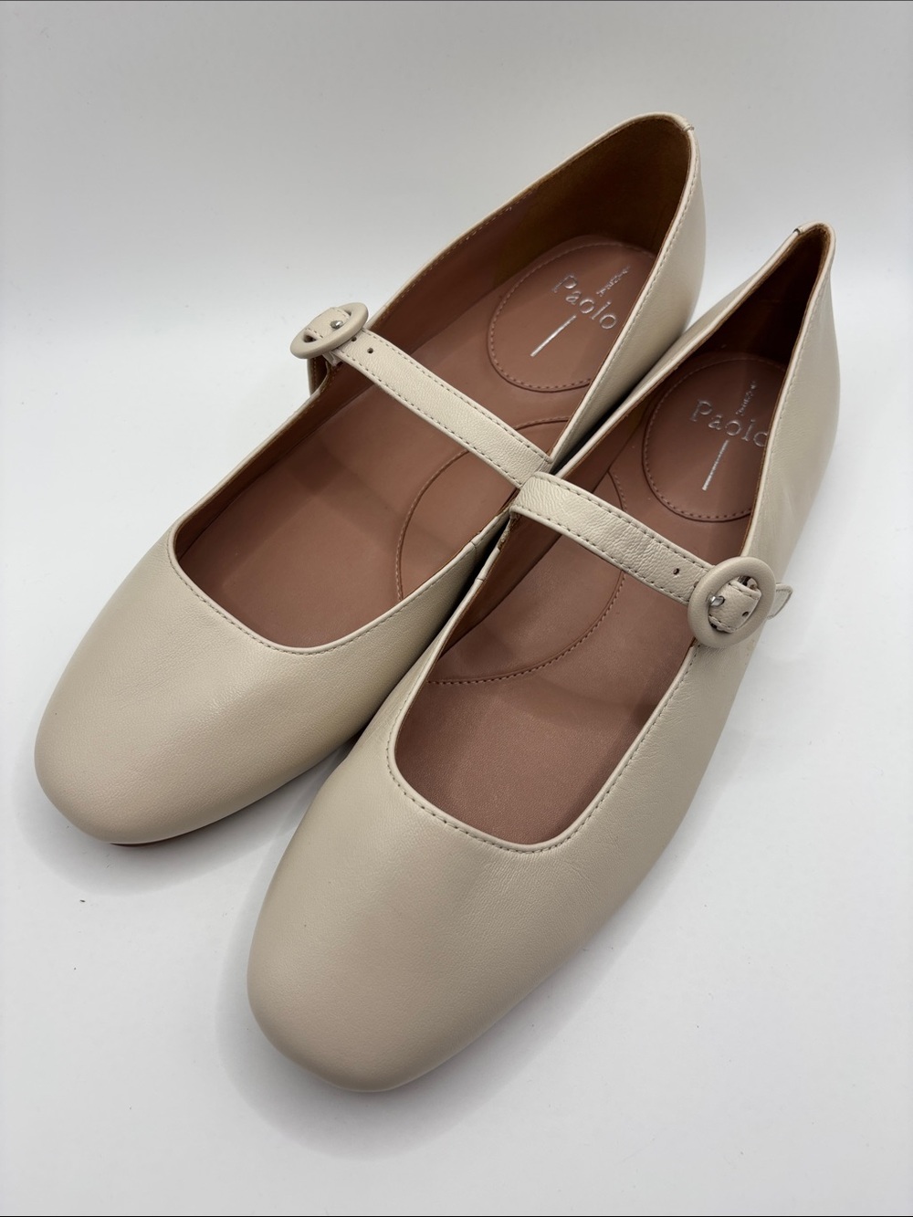 Paolo Cream Mary Jane Loafers
